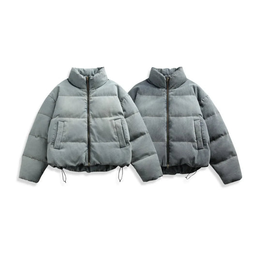 Męska Kurtka Puffer Denim Style – Oversize Urban Casual