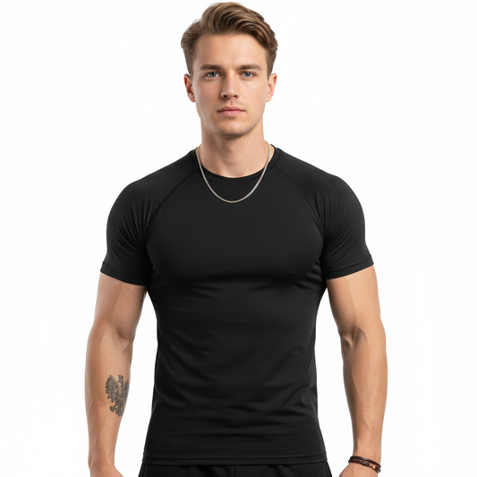 Męska Koszulka w Stylu Kompresyjnym – Casual Sportowy Look