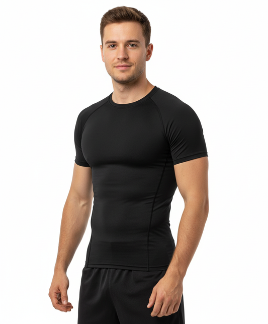 Męska Koszulka w Stylu Kompresyjnym – Sportowy Slim Fit